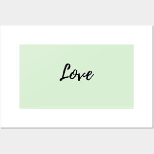 Love - Green Background Posters and Art